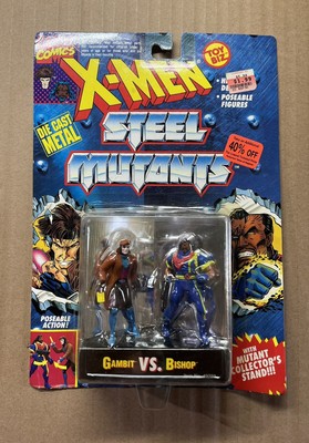 X-men Steel Mutants Gambit VS Bishop Set Die Cast Metal Action Figure Toy Biz 