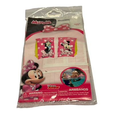 Bestway Disney Minnie Inflatable Armbands Ages 3-6 Swimming Pool Floats For Kids