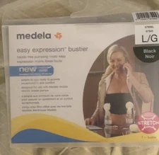 Medela Easy Expression Bustier, Hands Free Pumping Bra for Double Pumping Black 