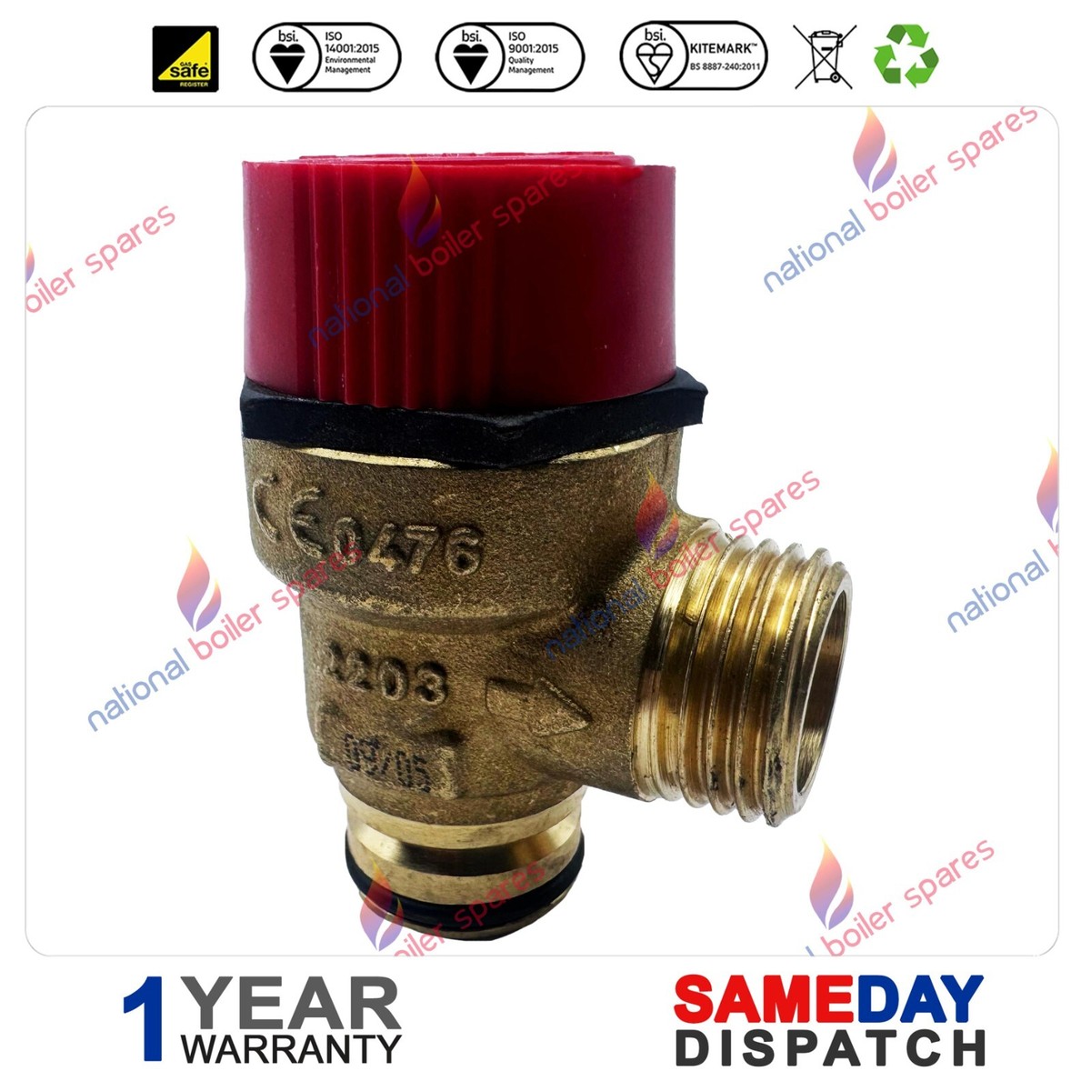 Baxi Potterton Main Boiler Pressure Relief Valve (PRV) 7683976