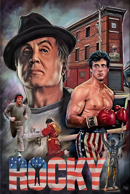 ROCKY  SILVESTER STALLONE SLY RETRO MOVIE POSTER FREE DOMESTIC SHIPPING #3