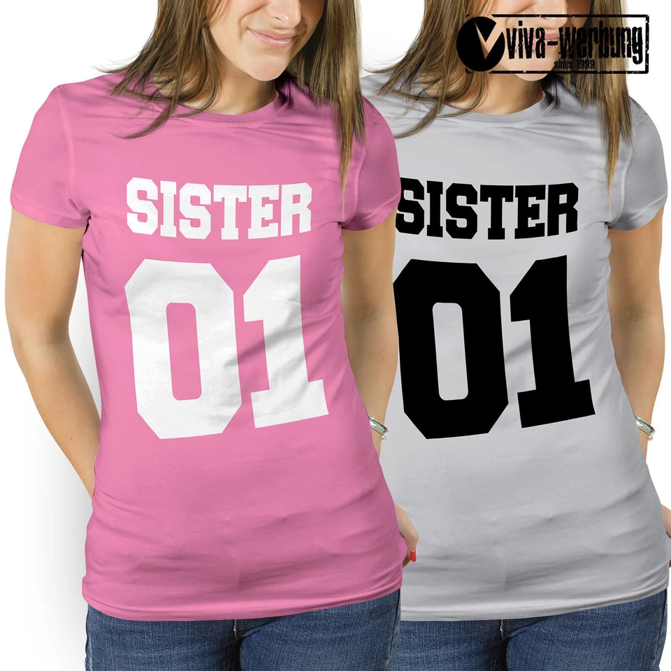 Sister 01 T-Shirt best friends freunde T-Shirt für beste Freundinnen Geschenk - Bild 4 von 4