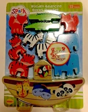 NEW UNOPENED  Spark Imagine Create Wooden Balancing Blocks Noah's Ark 12PCS