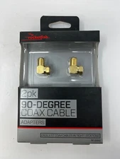 Rocketfish 2 QTY 90-degree Coax Cable Adapters Gold Plated RF-G1312 Sealed New