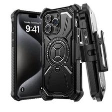For iPhone 16 Pro Max 15 14 13 12 11 Heavy Duty Defender Case Belt Clip Holster