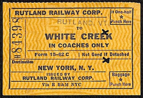 Group of 10 - Mostly 1953 Rutland Railroad Tickets / Stubs - Picture 15 of 20