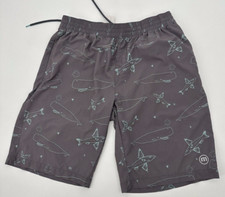 Travis Mathew Men Boardshorts M Floral Print Beach Surf Swimming 10 Inseam.