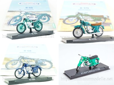 1:24 Kovrovets Motorrad Modimio DDR Soviet Motorcycle Russian DKW RT125 OVP NEU