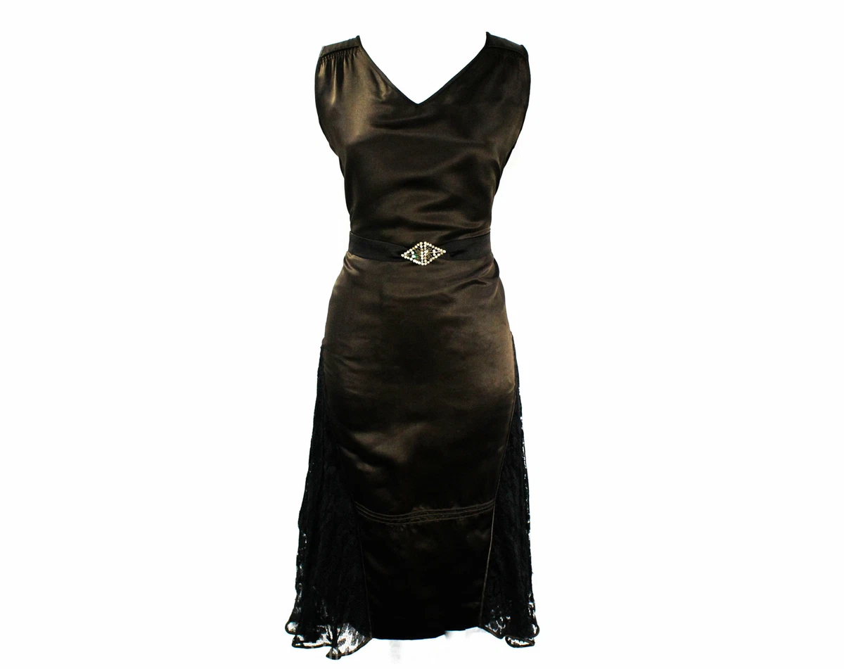 Size 8 1920s Flapper Dress Authentic Gatsby Party Cocktail Art Deco Buckle