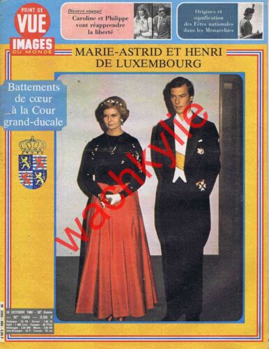 Point de vue n°1680 du 10/10/1980 Marie-Astrid Henri de Luxembourg Grand-Duc - Afbeelding 1 van 1