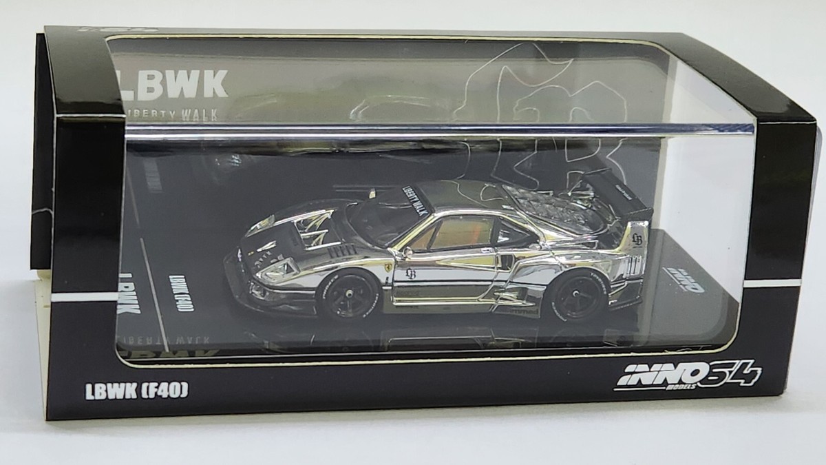 1:64 Inno64 Ferrari F40 Chrome Silver LBWK Hobby Expo China
