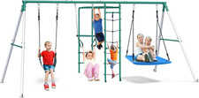 Swing Sets for Backyard with Monkey Bars, Belt Swing, Platform Swing, Climbing N