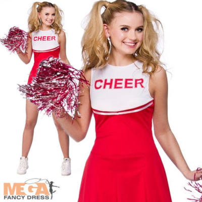 sports fancy dress ladies High School Cheerleader Ladies Fancy Dress Sports Uniform Adults Womens  Costume