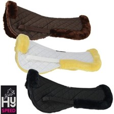 Fab Fleece Half Pad by Hy Equestrian  Artificial Sheepskin Numnah   Cushioning