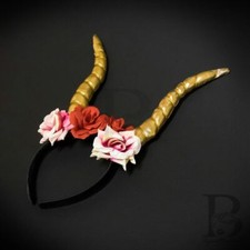 Whimsical Antler Deer Headband with Flowers