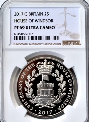 2017 Proof £5 House of Windsor NGC PF69 Great Britain Cu-Ni Five Pound