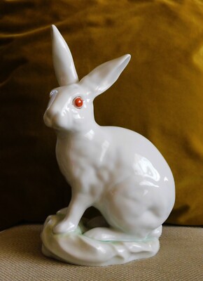 Large Herend White Rabbit Bunny porcelain figurine #5334