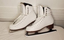 EUC Women's size 4.5 Riedell Diamond 133 Ice Skates Capri Blades
