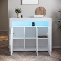 Sideboard Kommode Anrichte Highboard Weiß Hochglanz Mit Led Beleuchtung Modern