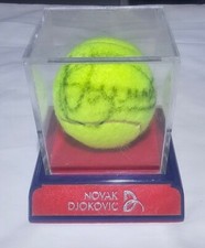 Novak DJOKOVIC signed TENNIS BALL In Display Stand
