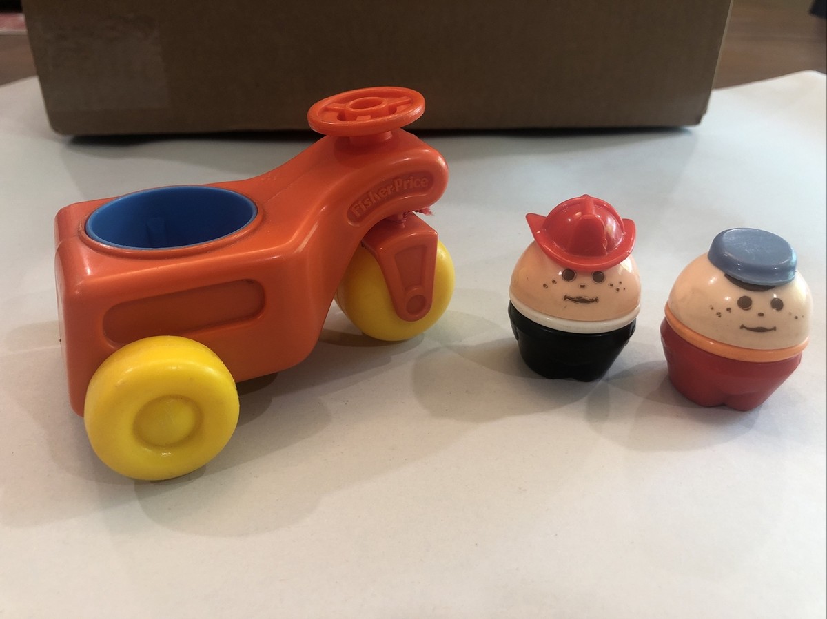 1984 Fisher Price Chunky Little People Orange Tricycle Firefighter