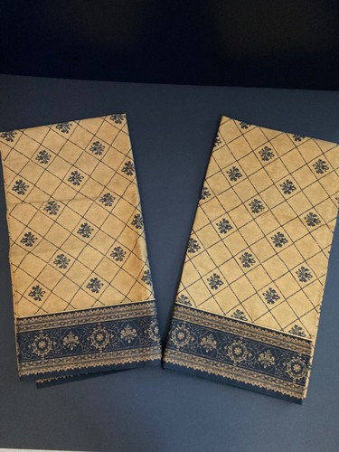 Vintage Croscill Home King Pillow Case Venezia Set of 2 Black Gold, New Open Box - Picture 2 of 7