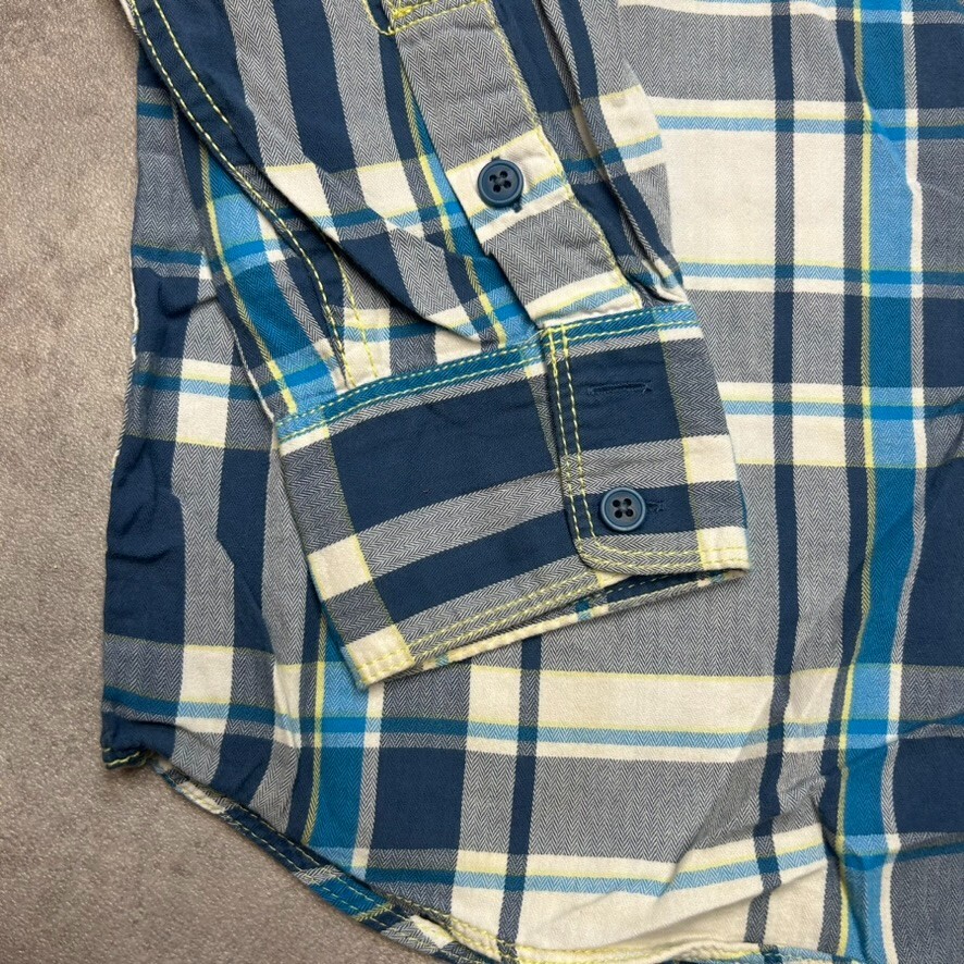 Columbia Checkered Shirt Mens Large 100% Cotton Plaid Long Sleeve Top, Blue image 6