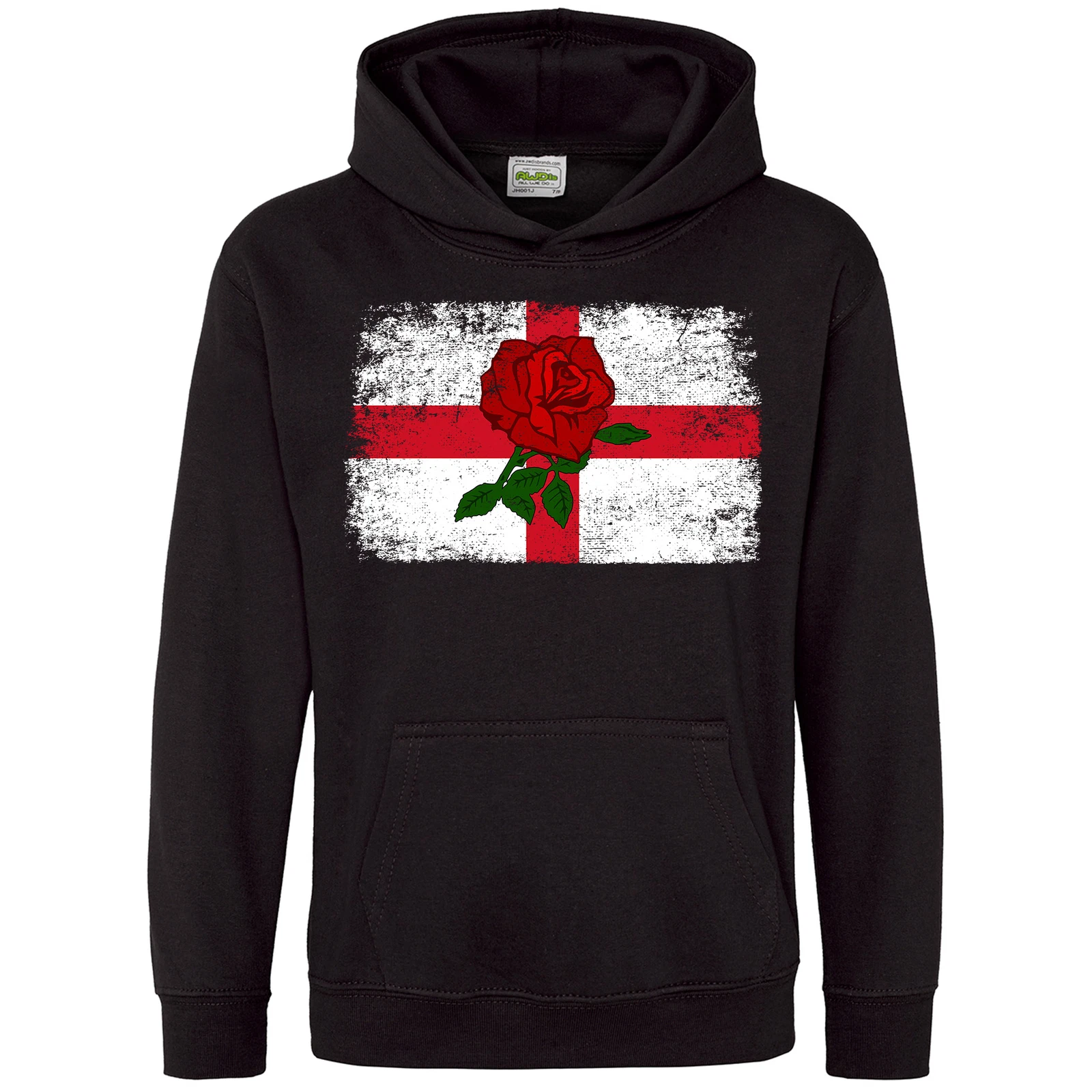 VETEMENTS Felpa con cappuccio bandiera rosa rossa Inghilterra bambini sostenitore rugby regalo giorno San Giorgio