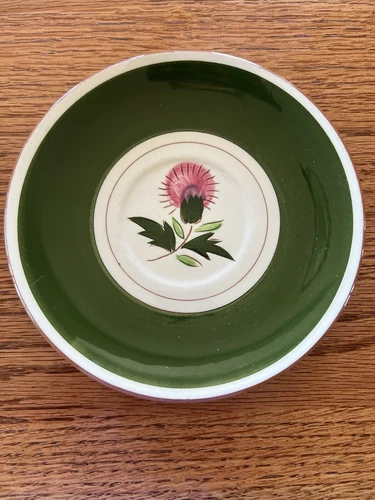 Four Stangl Pottery Thistle Pattern Fruit Dessert Plate