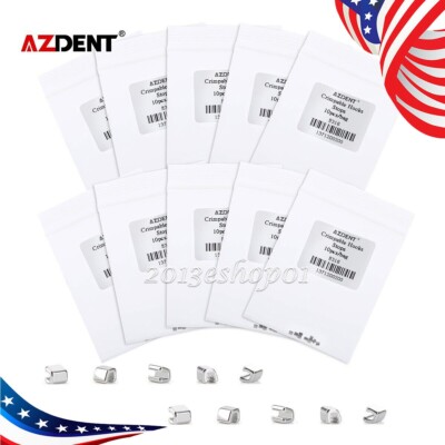 AZDENT Dental Orthodontic Stainless Steel Crimpable Hook Stops Size