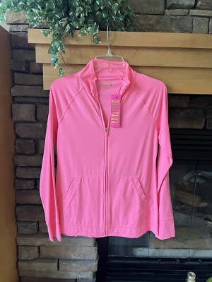 NWT Lilly Pulitzer Luxletic Hadlee Full Zip Jacket Lilly s Coral UPF 50+ Small