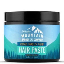 Rocky Mountain Barber Company Kids Hair Styling Paste for Boys - Large 4 Oz Tub