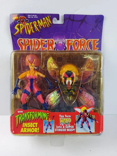 1997 Spider-Man Spider Force Wasp Marvel Comics Toy Biz Action Figure Vintage