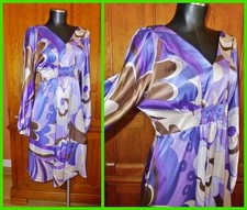 Suzi Chin Maggy Boutique Scarf Vibrant Print Silky Cocktail Party DRESS Sz 6