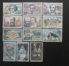 FRANCE-1963- N°1382 au 1386 et 1390 au 1394A oblitérés