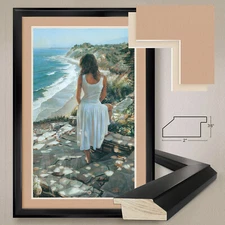 28W"x42H" COASTLINE by STEVE HANKS - OCEAN VIEW DOUBLE MATTE, GLASS and FRAME