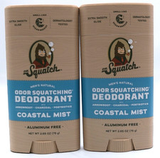 2Pk- Dr Squatch Men s Natural Deodorant Coastal Mist, 2.65 Oz. Each