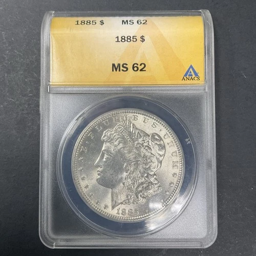 ANACS Certified MS62 1885 Silver Morgan One Dollar Philadelphia Mint