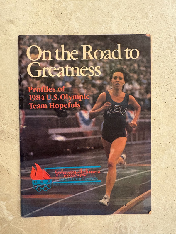 1984 LA Olympics Booklet, On the Road to Greatness from Johnson & Johnson