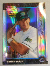 1999 BOWMAN CHROME INTERNATIONAL REFRACTOR #307 TOBY HALL RAYS ROOKIE SP #/100