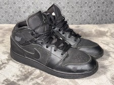 Nike Air Jordan 1 Mid BG Black 554725-050 Youth Size 7Y