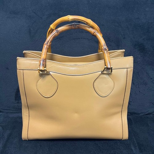 Gucci Bamboo Bag Deadstock Leather Classic Handbag Used