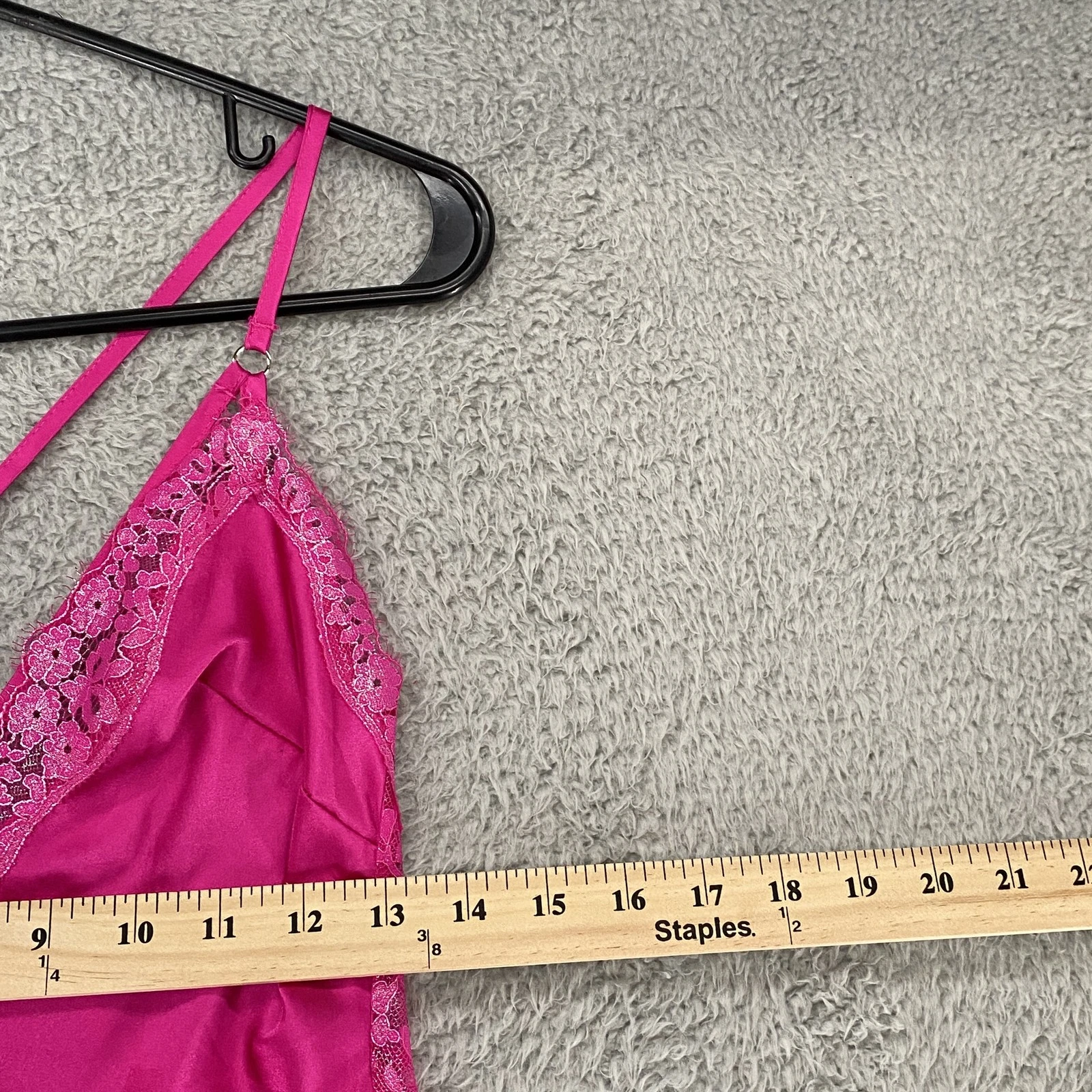 VALENTINO Victoria's Secret abito slip donna medio pizzo raso rosa caldo chemise lingerie