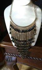 Modern Bib Collar Statement Necklace Fringe  Women Charming Charlie