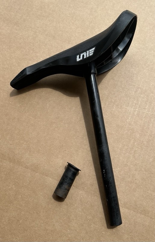 1980's Uni Turbo Pro Seat BMX Old School Black Saddle 13/16" Post USA
