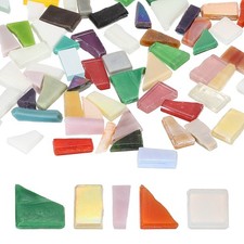 Irregular Glass Mosaic Tiles, 300G/0.7LB Stained Glass Sheets, Multicolor