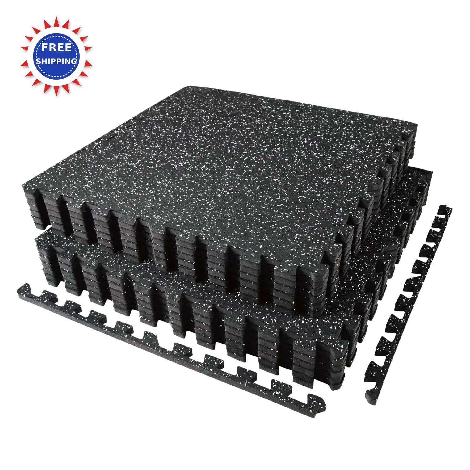Exercise Mats 48 Sq Ft 12 Tiles Upgraded Rubber Top EVA Foam Home Gym Flooring