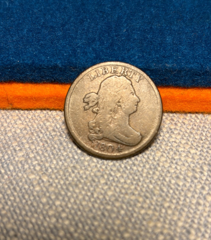 (#102705) Half Cent: 1804.  Fine.     (see video!)