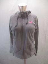 The North Face Size S Womens Gray Fleece Hooded Full Zip Outdoor Logo Jacket 212