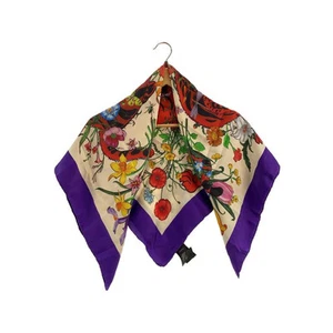 Gucci Authentique Foulard Carré 86,0 cm Femme Multicolore Motif Fl% Soie